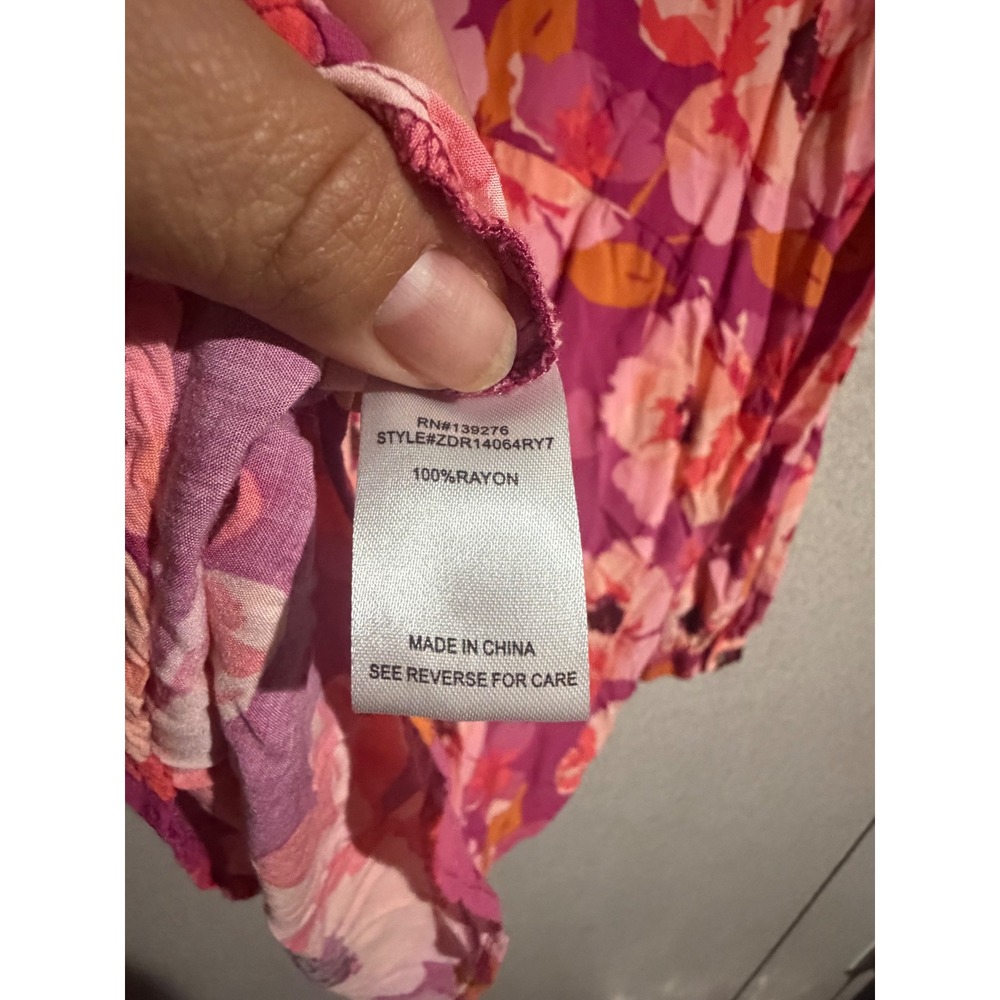 DR2 by Daniel Rainn Womens XL Pink Orange Floral Long Sleeve Blouse ZDR14064RY7 - Picture 7 of 7